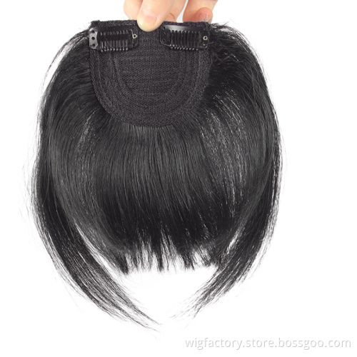 Cheap hair puff piece and fringe hair piece, detachable human hair fringes, clip in human hair bang front fringe hair extension